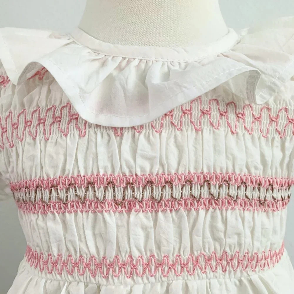 NWT Pretty Girls Smocked Dress Spring & Summer kids Dresses White & Pink 24M - Picture 4 of 4